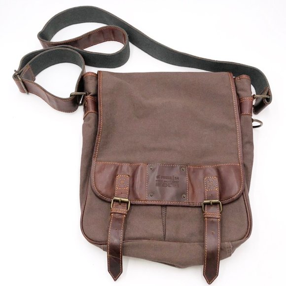 fossil mens leather shoulder bags